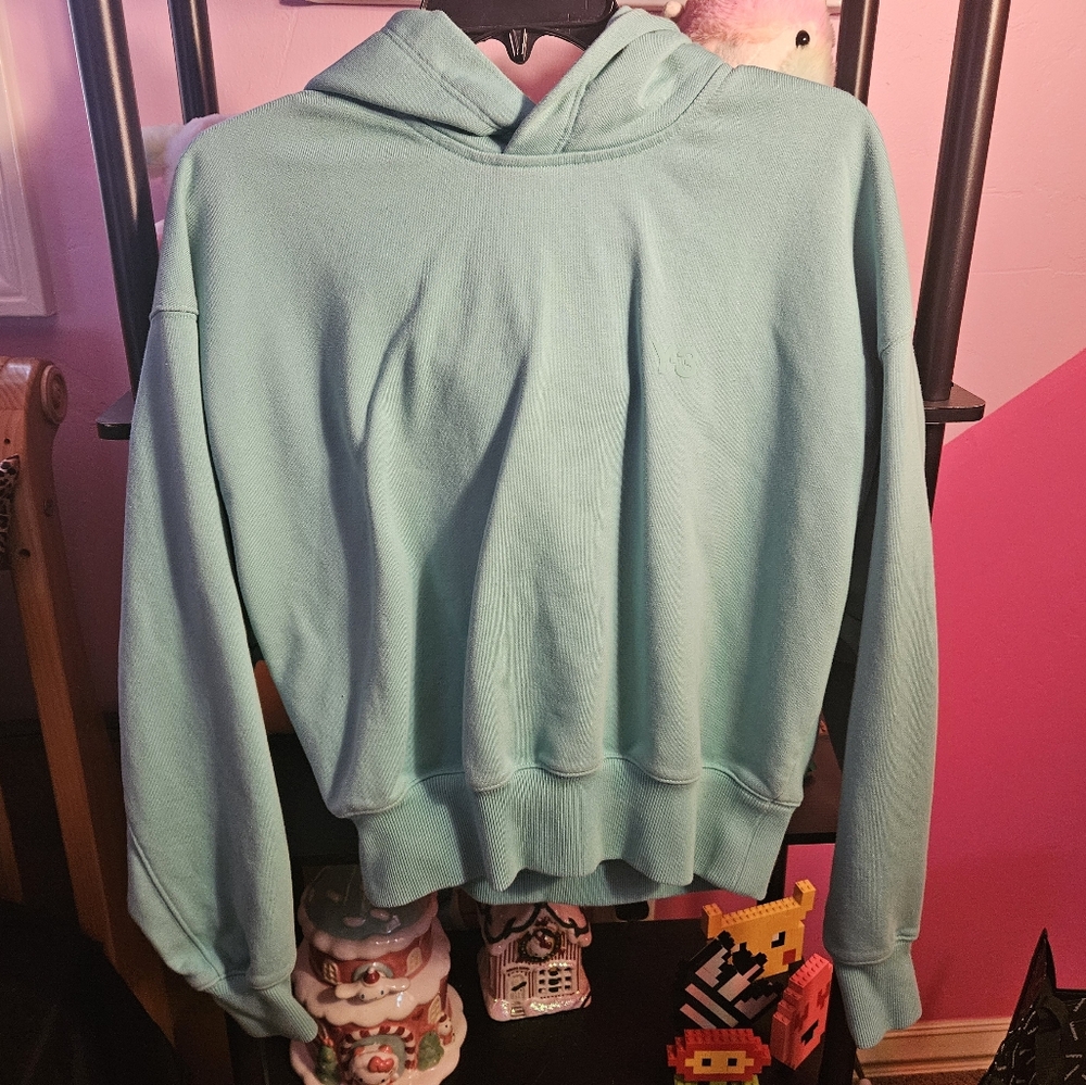 Womens Designer Y-3 Cropped Hoodie Size XS